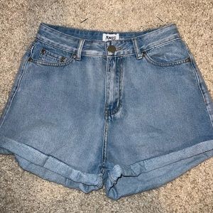 Gun Barrel City High Waisted Shorts - Pale Blue